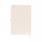 Libreta ecológica de tapa plegable y soporte para móvil A5 hojas lisas color natural vista detalle