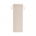 Bolsa de algodón reciclado con cordones de cierre para vino 120 g/m2 color natural segunda vista
