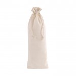 Bolsa de algodón reciclado con cordones de cierre para vino 120 g/m2 color natural cuarta vista