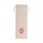 Bolsa de algodón reciclado con cordones de cierre para vino 120 g/m2 color natural vista detalle