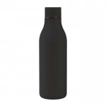 Botella de acero inoxidable de doble pared con tapón a juego 500ml color negro primera vista