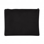 Neceser de cuero sintético de suave tacto con tirador a juego color negro tercera vista