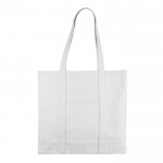 Bolsa grande de algodón reciclado con asas largas 360 g/m2 color natural primera vista