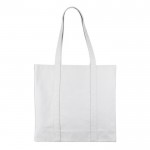 Bolsa grande de algodón reciclado con asas largas 360 g/m2 color natural segunda vista