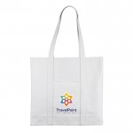 Bolsa grande de algodón reciclado con asas largas 360 g/m2 color natural cuarta vista