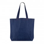 Bolsa de denim reciclado para personalizar de asas largas 280 g/m2 color azul vaquero tercera vista