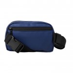 Bandolera de cuero sintético con un bolsillo exterior detrás color azul marino tercera vista