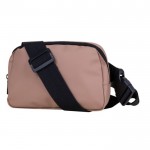 Bandolera de cuero sintético con un bolsillo exterior detrás color marrón segunda vista
