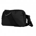 Bandolera de cuero sintético con un bolsillo exterior detrás color negro segunda vista