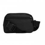 Bandolera de cuero sintético con un bolsillo exterior detrás color negro tercera vista