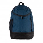 Mochila de poliéster para deportes con compartimiento de zapatos color azul marino primera vista