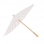 Elegante paraguas de papel blanco personalizable ideal para bodas color blanco primera vista