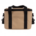 Bolsa nevera impermeable de cuero sintético y doble asa ajustable color beige primera vista