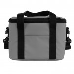 Bolsa nevera impermeable de cuero sintético y doble asa ajustable color gris primera vista