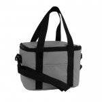 Bolsa nevera impermeable de cuero sintético y doble asa ajustable color gris segunda vista