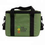 Bolsa nevera personal de cuero sintético y doble asa ajustable color verde sexta vista