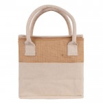 Bolsa nevera de yute y asas resforzadas de algodón para transporte color natural primera vista
