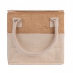 Bolsa nevera de yute y asas resforzadas de algodón para transporte color natural segunda vista