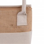 Bolsa nevera de yute y asas resforzadas de algodón para transporte color natural sexta vista
