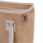 Bolsa nevera de yute y asas resforzadas de algodón para transporte color natural vista detalle 2