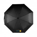 Paraguas antiviento de pongee RPET con mango de bambú Ø97 color negro sexta vista