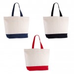 Bolsa de algodón reciclado con asa y base de colores 320 g/m2 primera vista