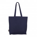 Bolsa de 100% algodón con bolsillo en el interior 140 g/m2 color azul marino segunda vista