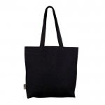 Bolsa de 100% algodón con bolsillo en el interior 140 g/m2 color negro segunda vista