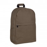 Clásica mochila de portátil de algodón con bolsillos a los lados 15'' color marrón primera vista