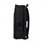 Mochila de PU con cremallera para extenderla y bolsillo exterior color negro cuarta vista