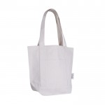 Bolsa de algodón reciclado con bolsillo exterior en un lado color natural segunda vista