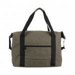 Bolsa de canvas RPET ideal para llevar en el trolley 460 g/m2 color verde segunda vista