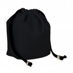 Bolsa pequeña de nylon con elegante cierre de cordones negros color negro primera vista