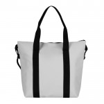 Bolsa de cuero sintético de suave tacto con doble asa negra color natural tercera vista