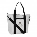 Bolsa de cuero sintético de suave tacto con doble asa negra color natural cuarta vista