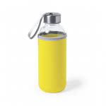 Botella de cristal propaganda con funda color amarillo