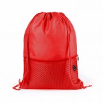 Mochila saco personalizada con bolsillo color rojo primera vista