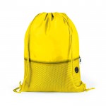 Mochila saco personalizada con bolsillo color amarillo primera vista