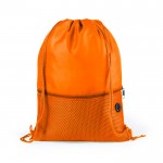 Mochila saco personalizada con bolsillo color naranja primera vista