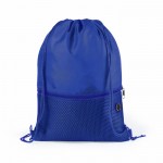 Mochila saco personalizada con bolsillo color azul primera vista
