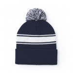 Gorro invierno personalizado con pompón color azul