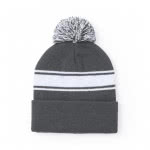 Gorro invierno personalizado con pompón color gris