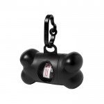 Dispensador de 15 bolsas para mascotas en forma de hueso color negro primera vista