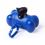 Dispensador de 15 bolsas para mascotas en forma de hueso color azul segunda vista