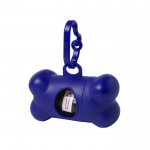 Dispensador de 15 bolsas para mascotas en forma de hueso color azul primera vista