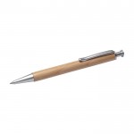 Bolígrafo de madera y metal con tinta azul Dokumental® color marrón cuarta vista