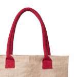 Bolsas de yute con asas de algodón color rojo segunda vista