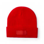 Gorros para publicidad con cinta frontal color rojo