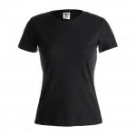 Camisetas con logotipo mujer algodón 150 g/m2 color negro