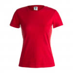 Camisetas con logotipo mujer algodón 150 g/m2 color rojo